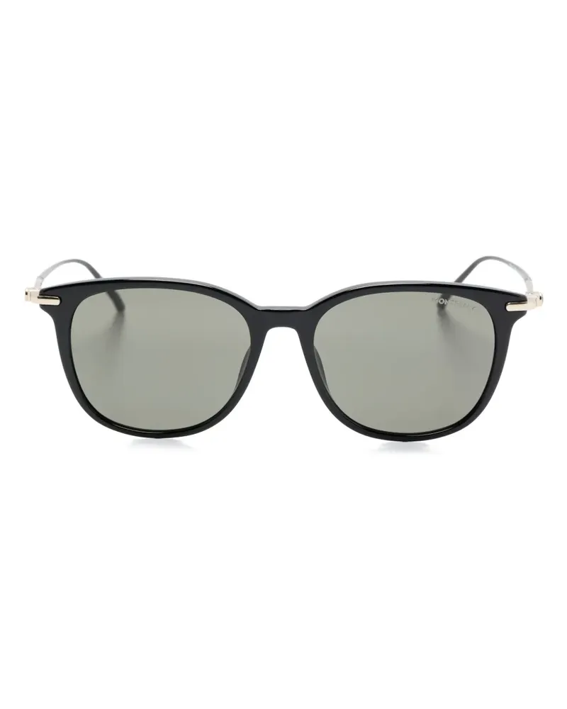 Montblanc Sonnenbrille mit eckigem Gestell - Schwarz Schwarz