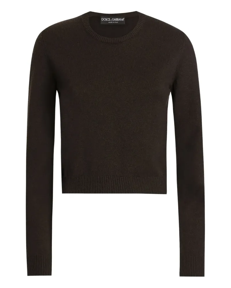 Dolce & Gabbana Cropped-Pullover mit rundem Ausschnitt - Braun Braun