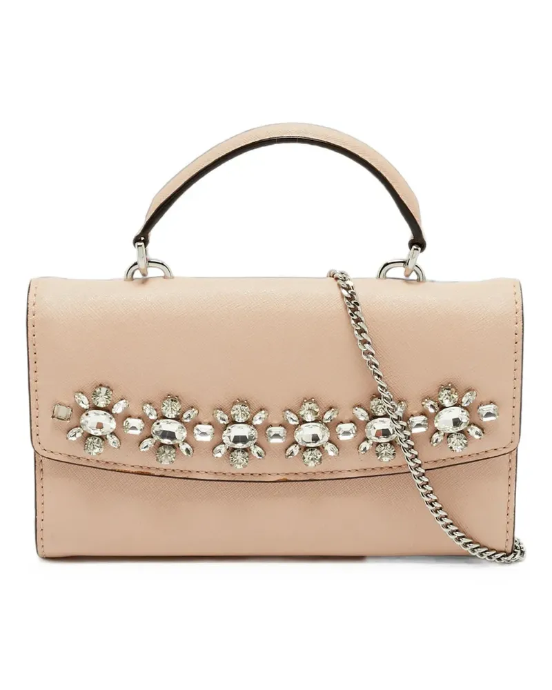 Michael Kors Ava crystal-embellished cross-body bag - Nude Nude