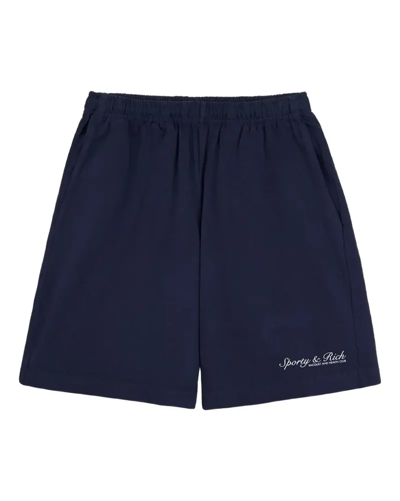 SPORTY & RICH Syracuse embroidered-logo shorts - Blau Blau