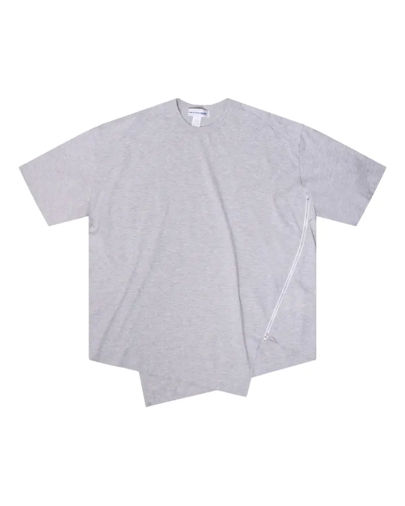 Comme des Garçons zip-detail asymmetric T-shirt - Grau Grau
