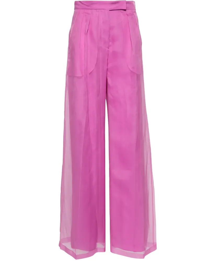 Max Mara Gerade Seidenhose - Rosa Rosa
