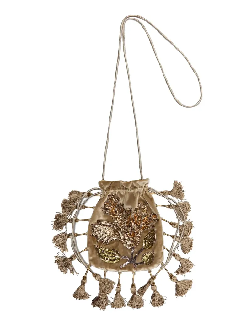 Maliparmi Silver Garden crossbody bag - Nude Nude