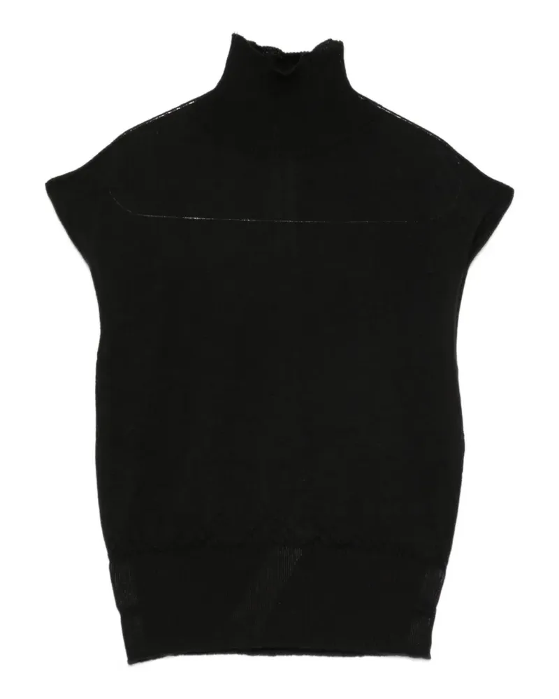 Rick Owens high-neck knitted vest - Schwarz Schwarz