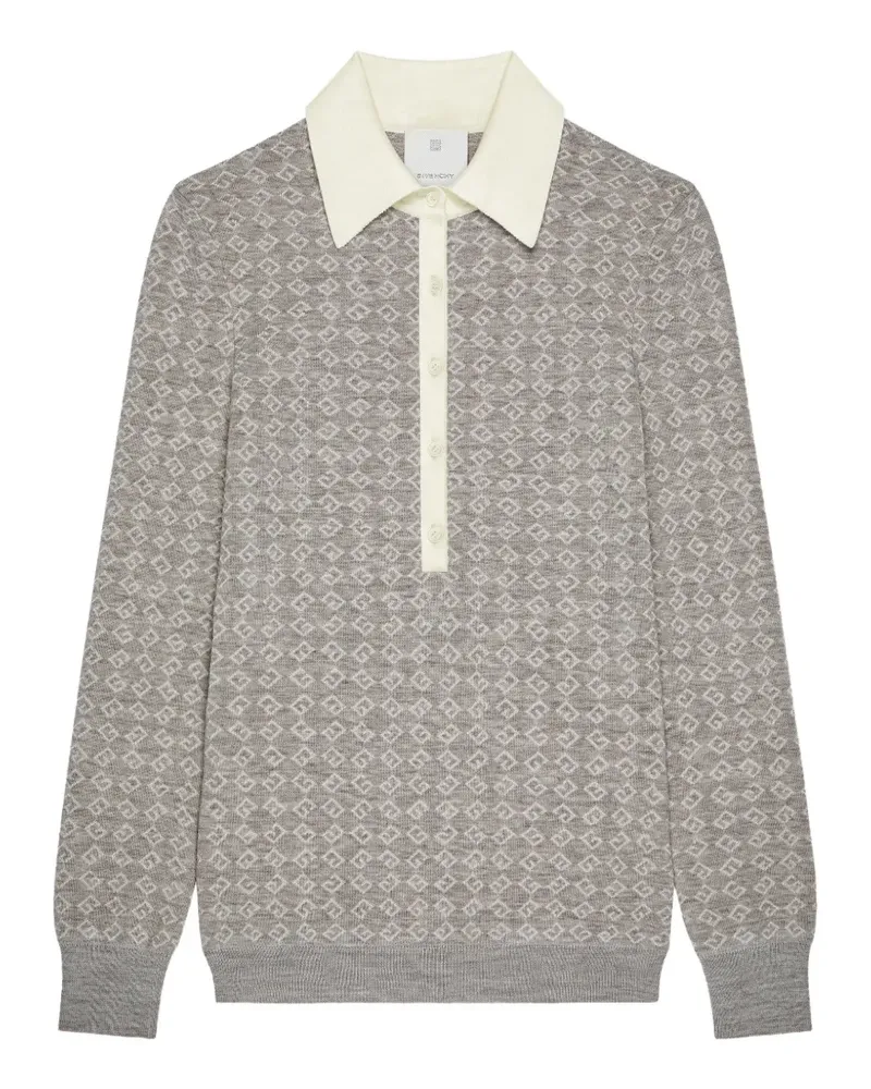 Givenchy Schmales Poloshirt aus Monogramm-Jacquard - Grau Grau