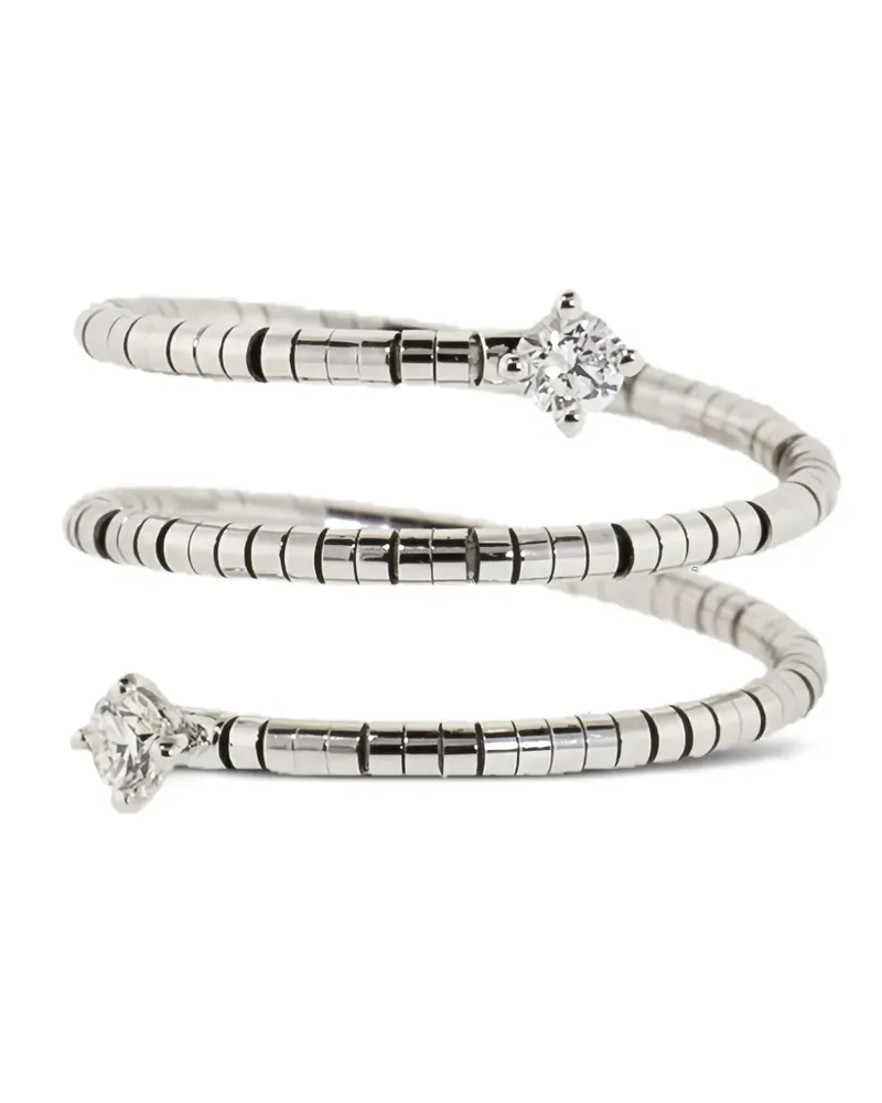 Mattia Cielo 18kt Weißgoldring mit Diamanten - Silber Silber