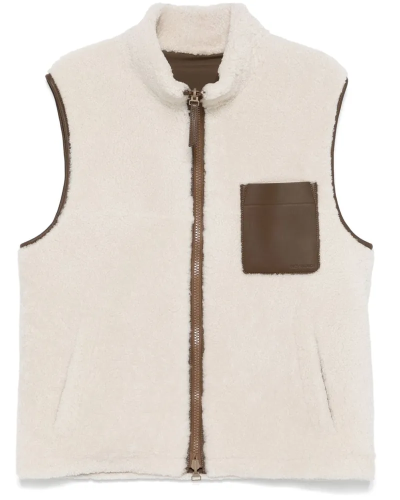 Yves Salomon Weste aus Faux Shearling - Weiß Weiß