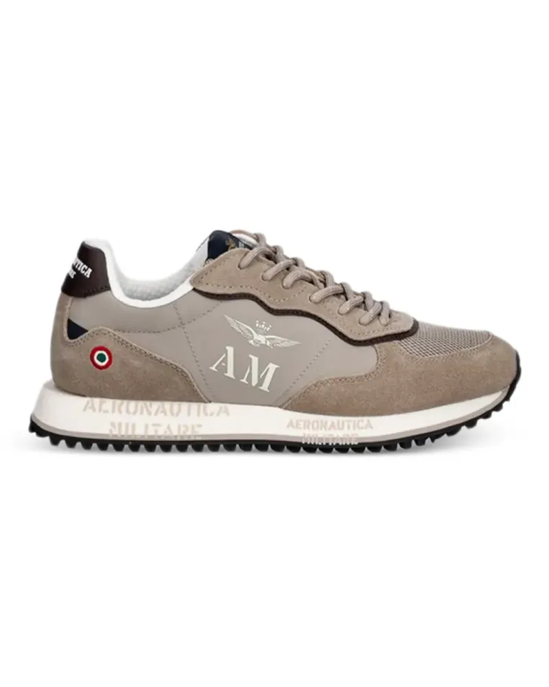 Aeronautica Militare suede panel sneakers - Nude Nude