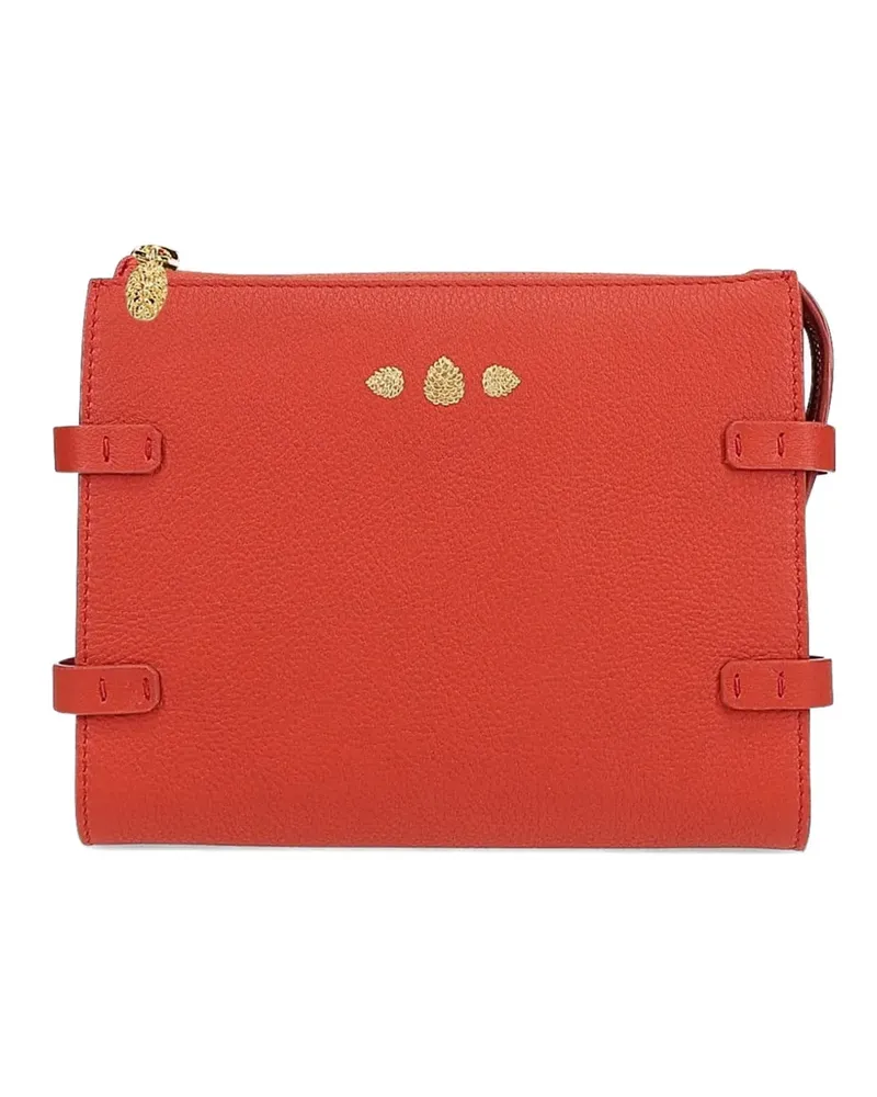 Tyler Ellis Dean pebbled leather-messenger bag - Orange Orange