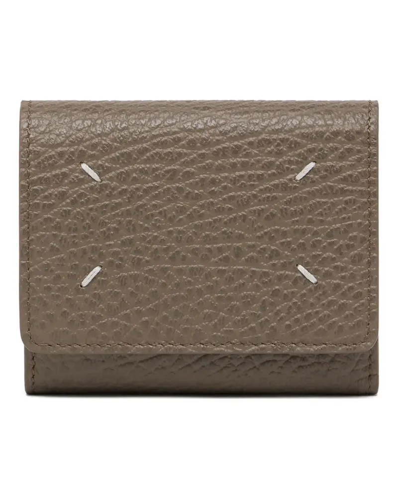 Maison Margiela Four Stitches grained leather wallet - Braun Braun