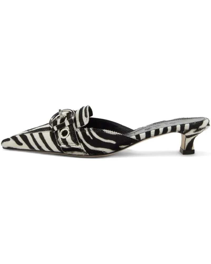 aeyde Spitze Mules mit Zebra-Print - Schwarz Schwarz