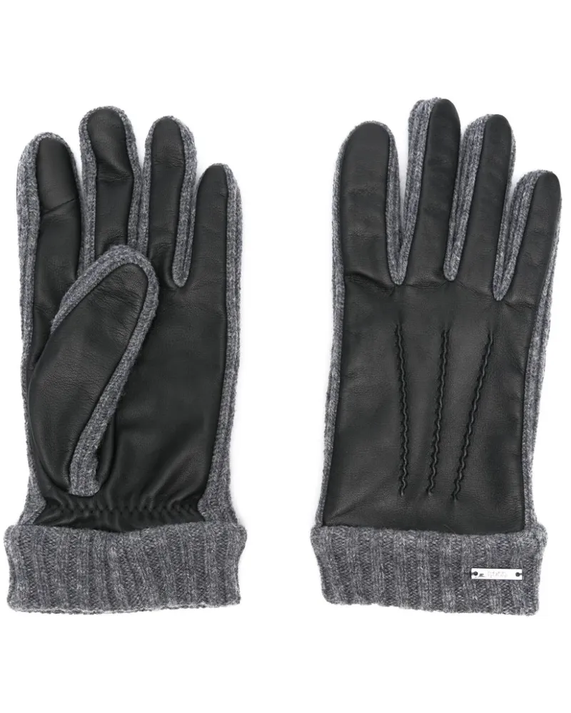 HUGO BOSS Handschuhe mit Einsätzen - Schwarz Schwarz