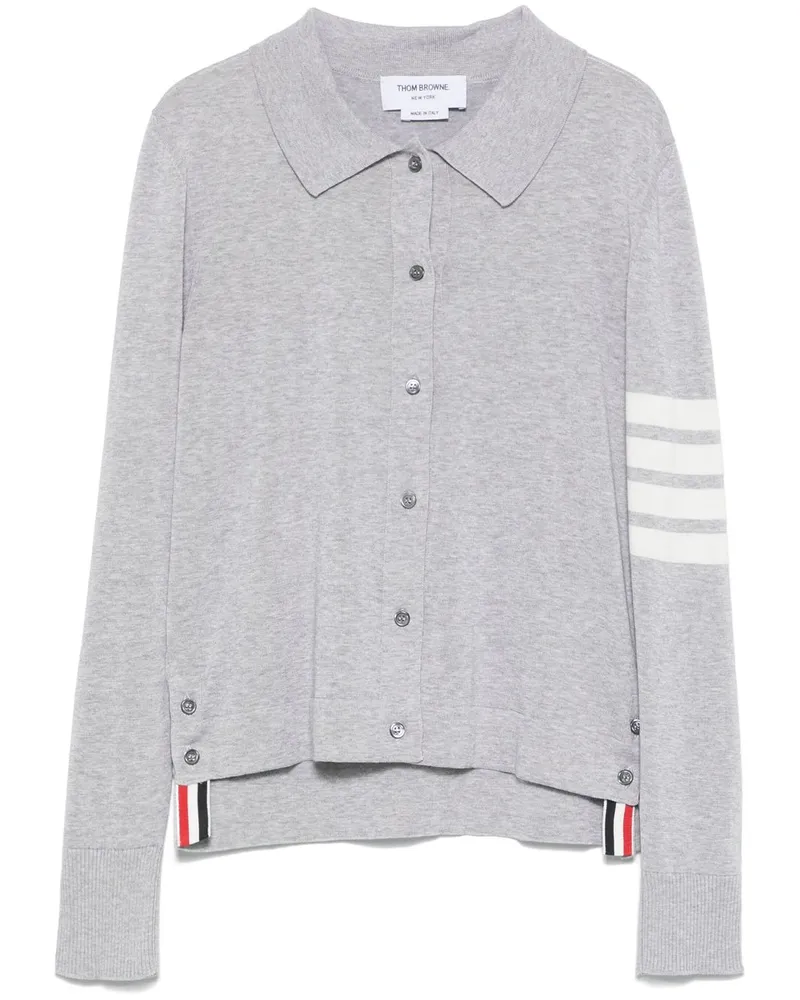 Thom Browne 4 Bar Stripes Poloshirt aus Jersey - Grau Grau