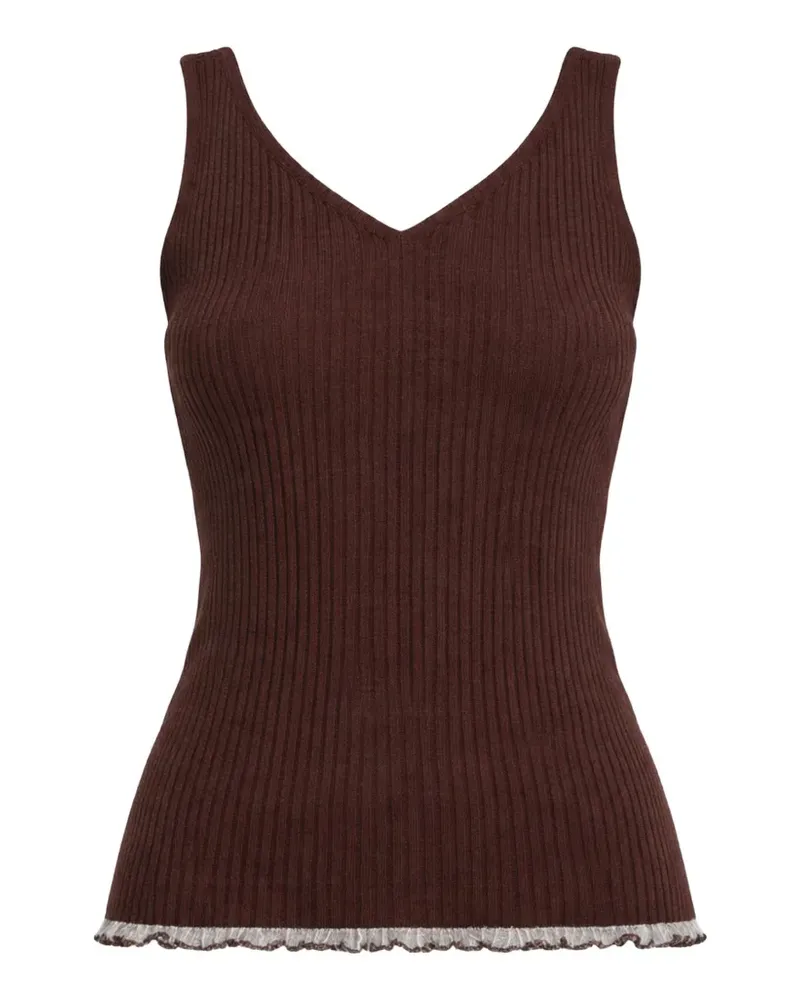 Twin-Set V-neck knitted vest - Braun Braun