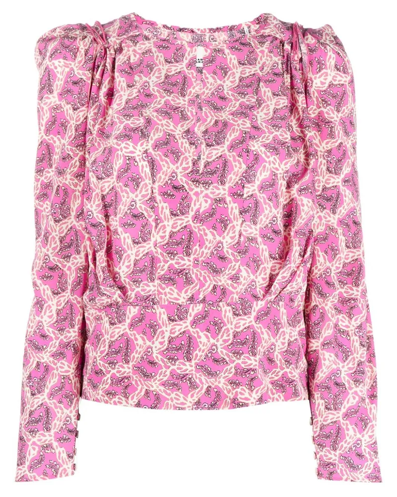 Isabel Marant Bluse mit grafischem Print Rosa