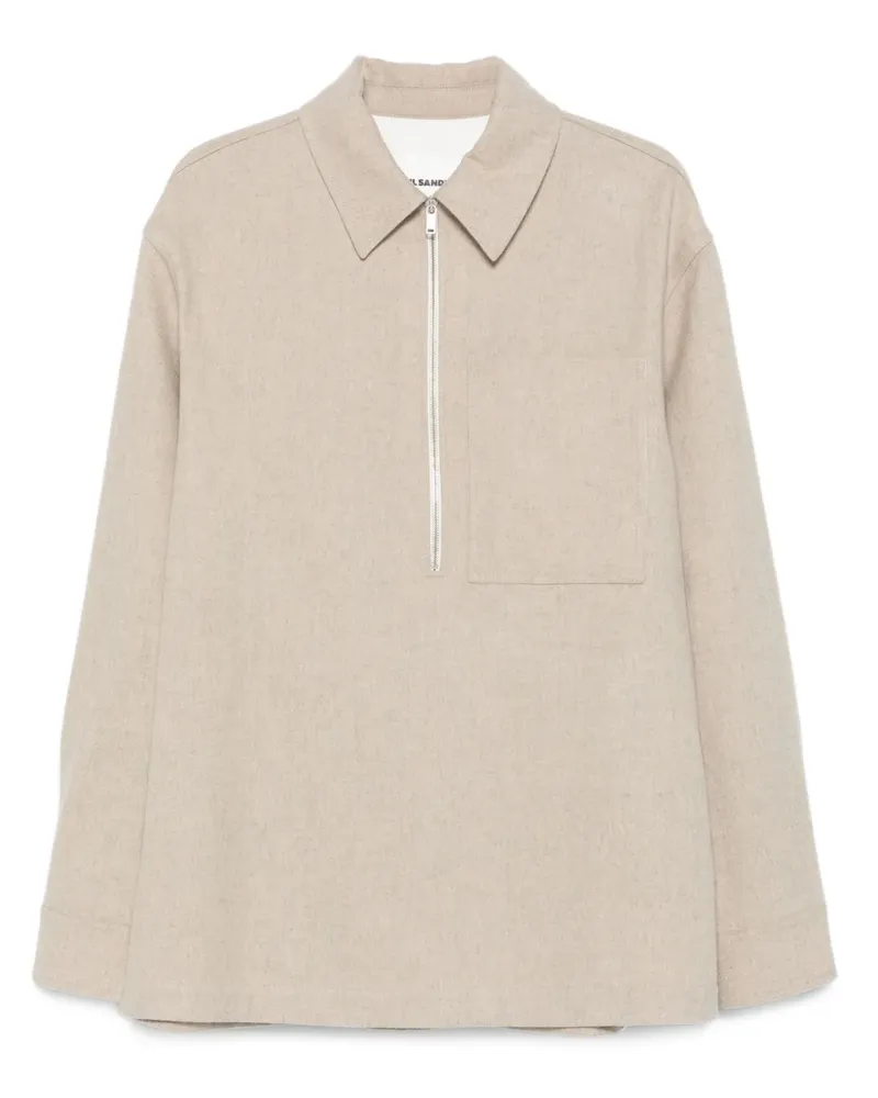 Jil Sander Poloshirt aus Flanell - Nude Nude