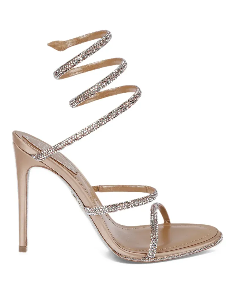 René Caovilla Cleo crystal-embellished sandals - Nude Nude