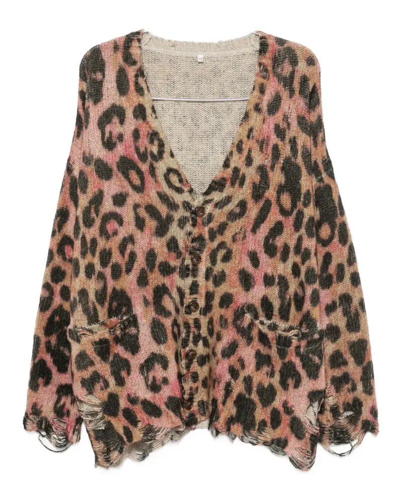 R13 leopard-print cardigan - Schwarz Schwarz