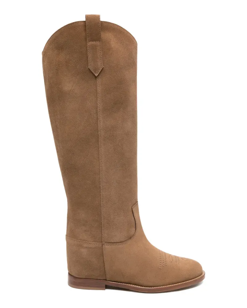 Via Roma 15 round-toe boots - Nude Nude