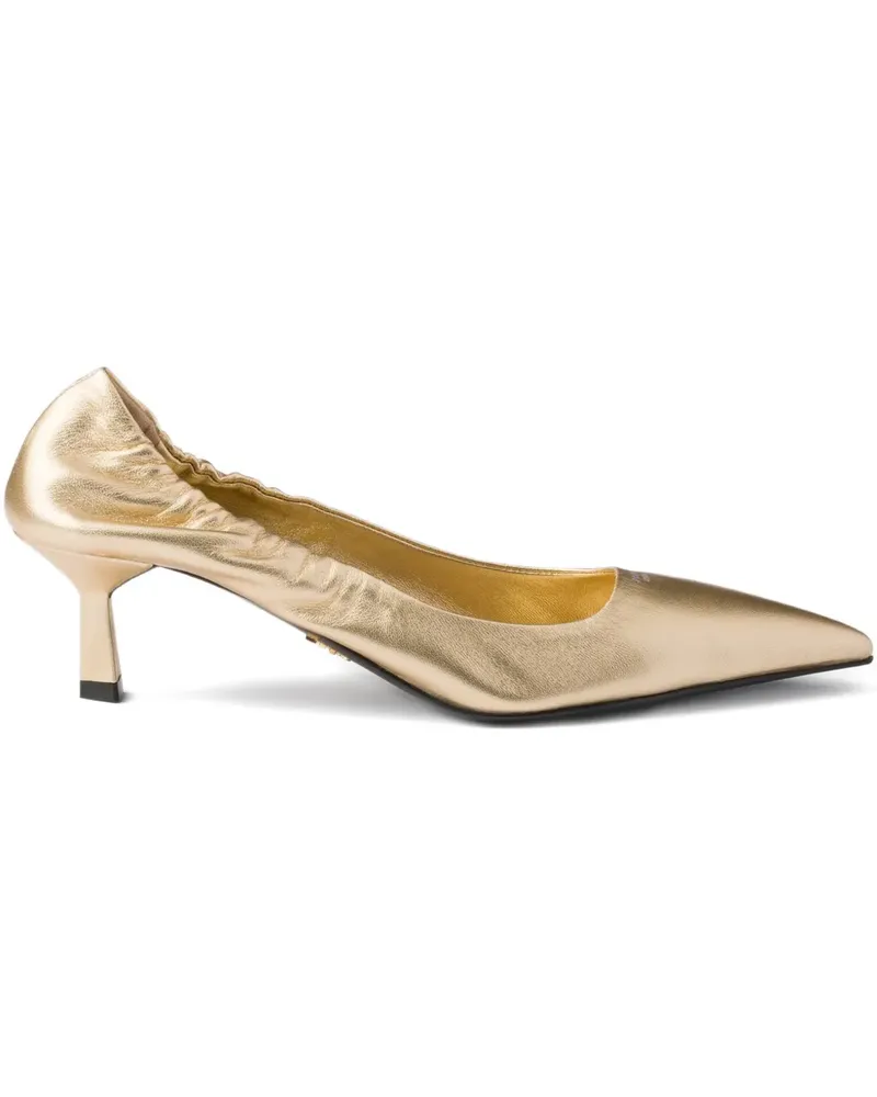 Prada Geraffte Pumps mit Absatz 55mm - Gelb Gelb