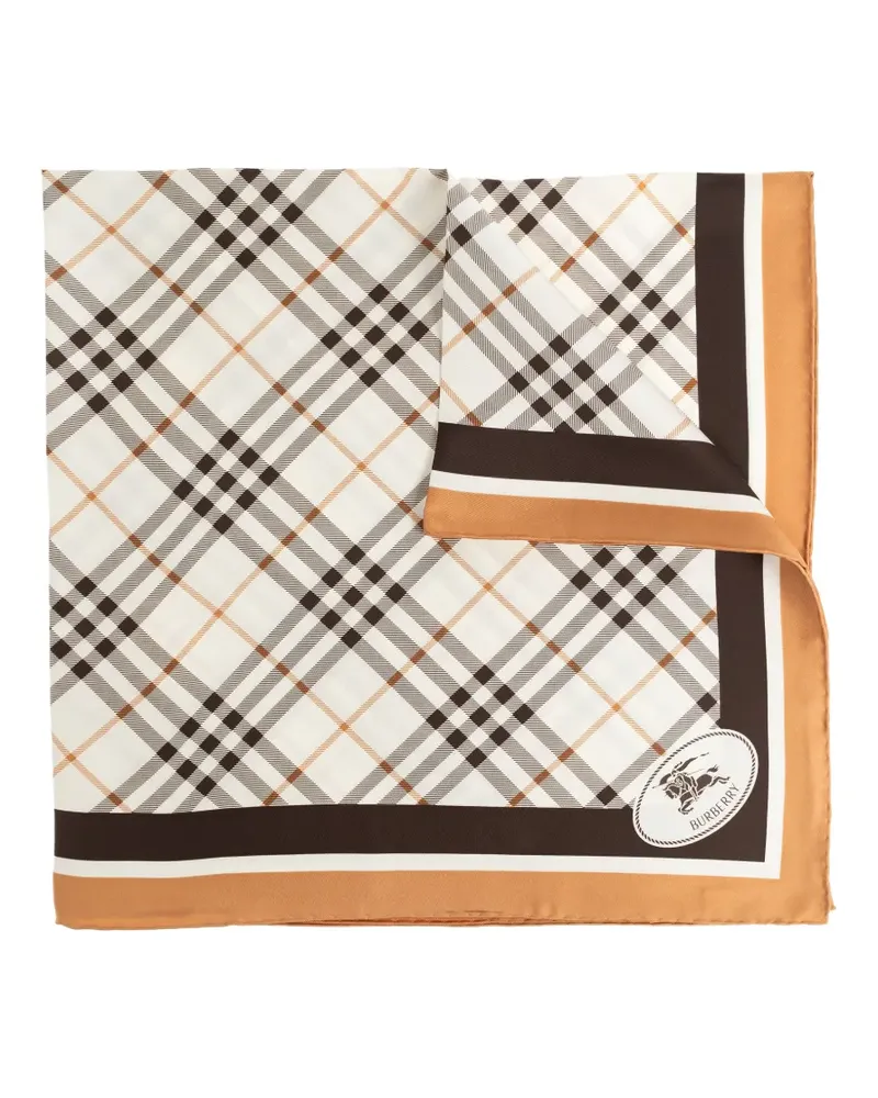 Burberry Karierter Seidenschal - Weiß Weiß
