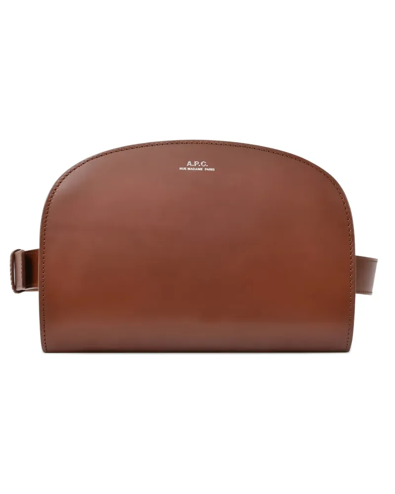 A.P.C. Halbrunde Schultertasche - Braun Braun