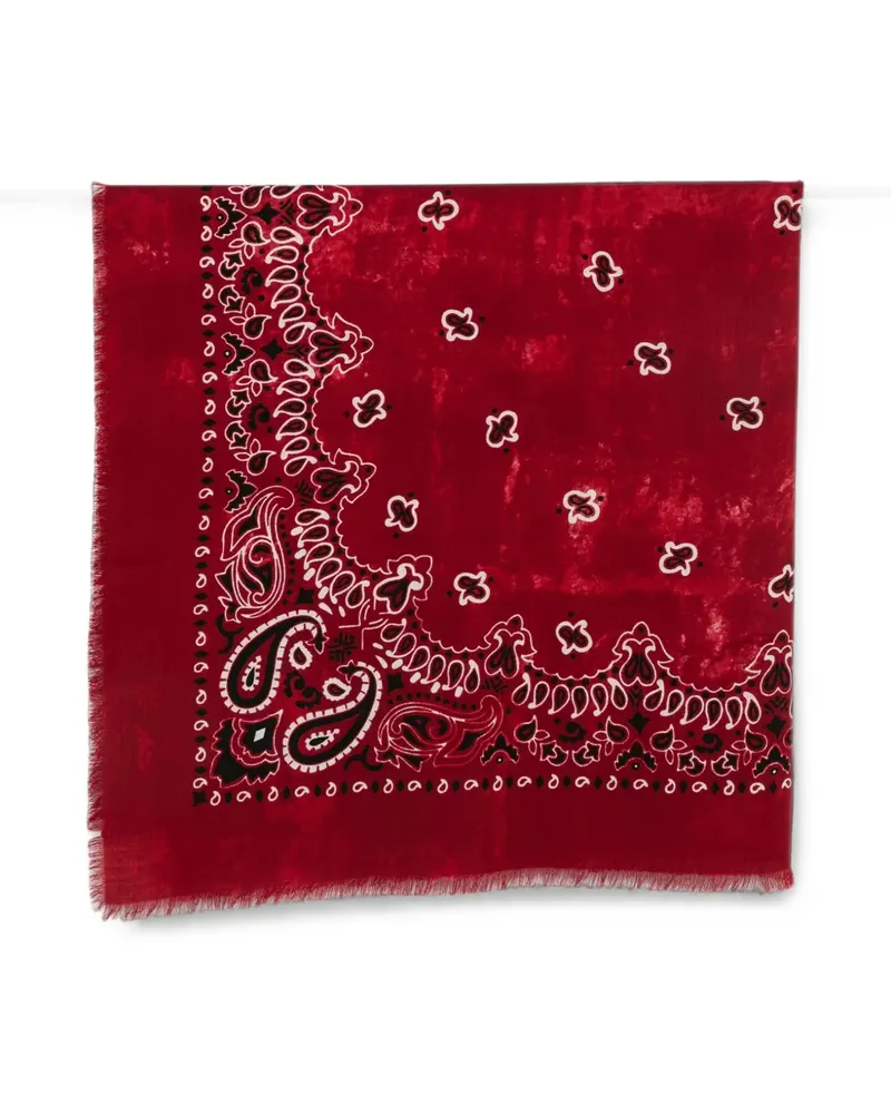 Destin paisley-print frayed scarf - Rot Rot