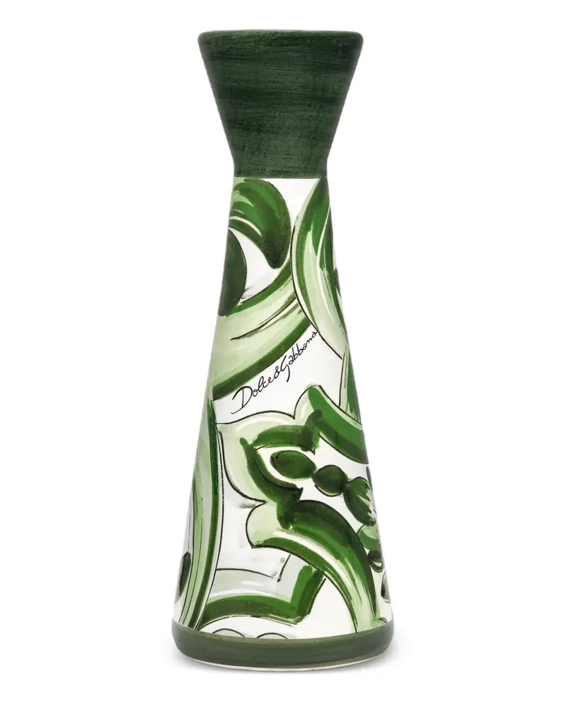 Dolce & Gabbana Mittelgroßer Kerzenhalter mit Print - Grün Grün