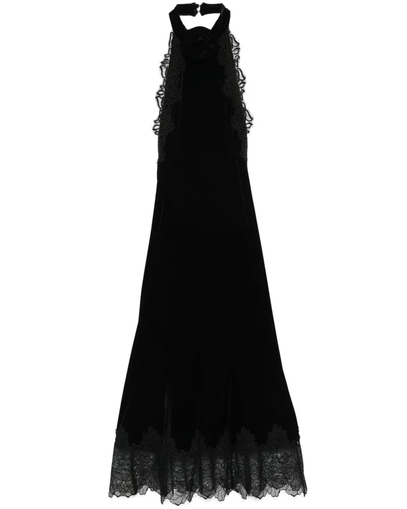 NISSA Midikleid mit Blumenapplikation - Schwarz Schwarz