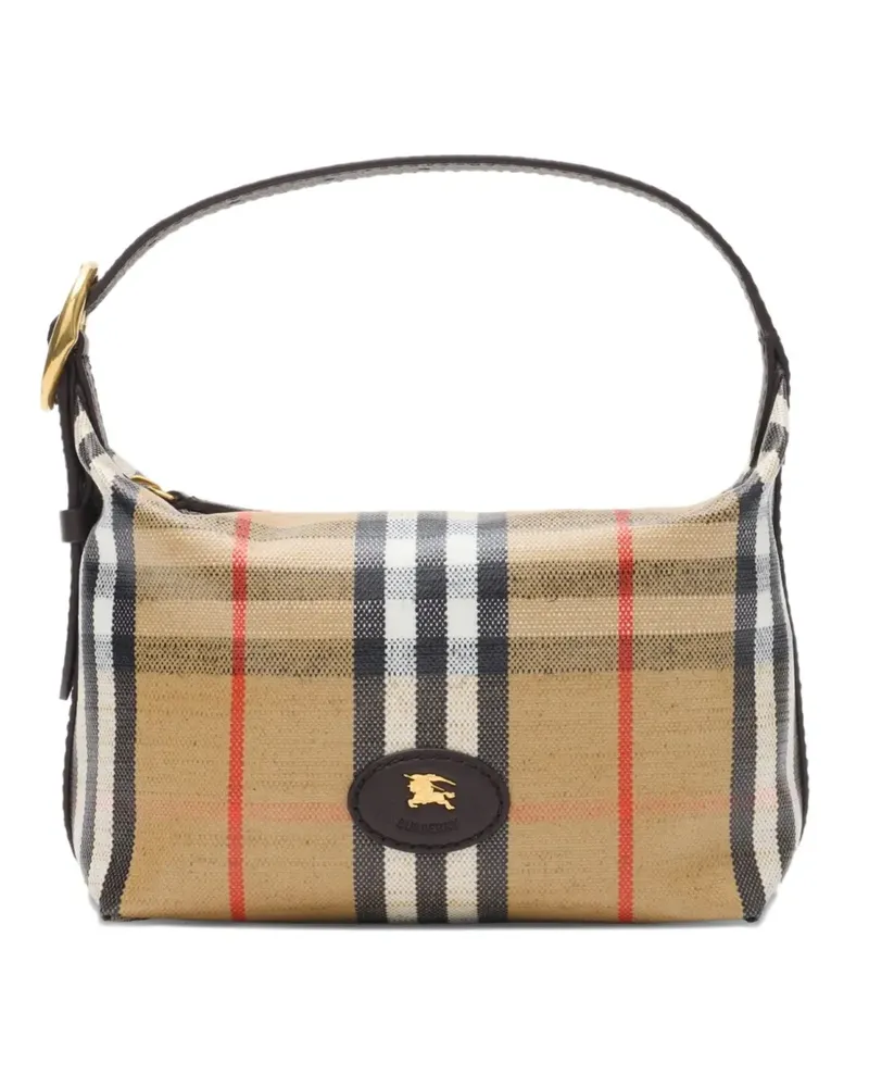 Burberry Mini Highlands Tote Bag mit Karomuster - Nude Nude