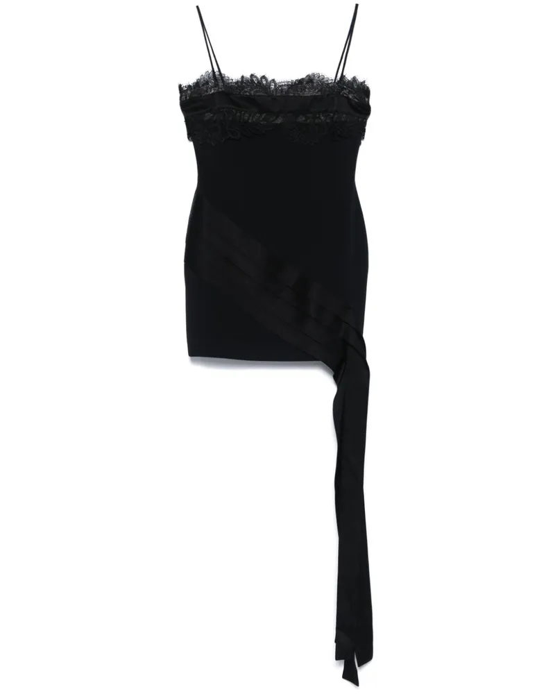 David Koma Minikleid mit Spitzeneinsatz - Schwarz Schwarz