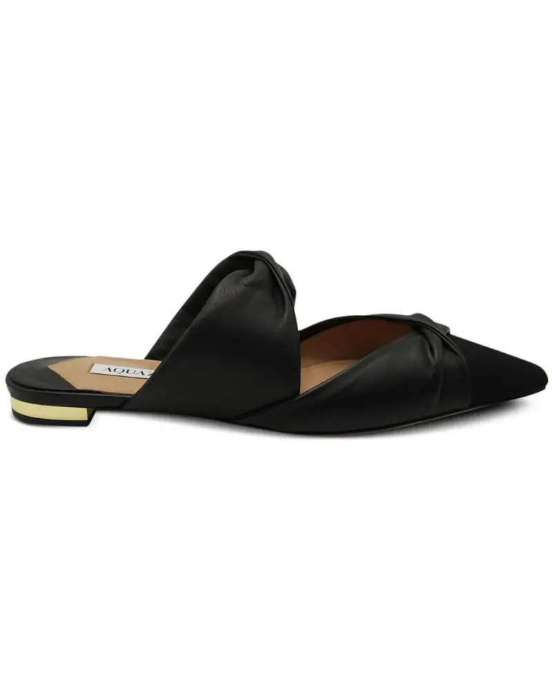 Aquazzura twist flat mules - Schwarz Schwarz
