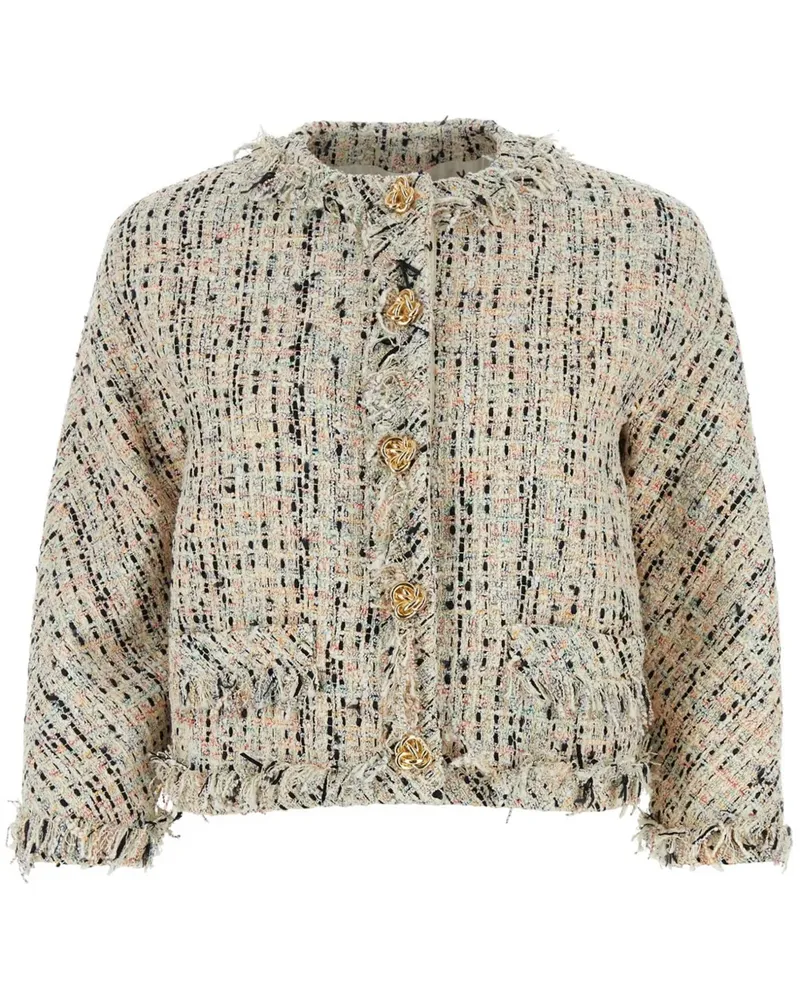 Alexander McQueen Ausgefranste Tweed-Jacke - Nude Nude