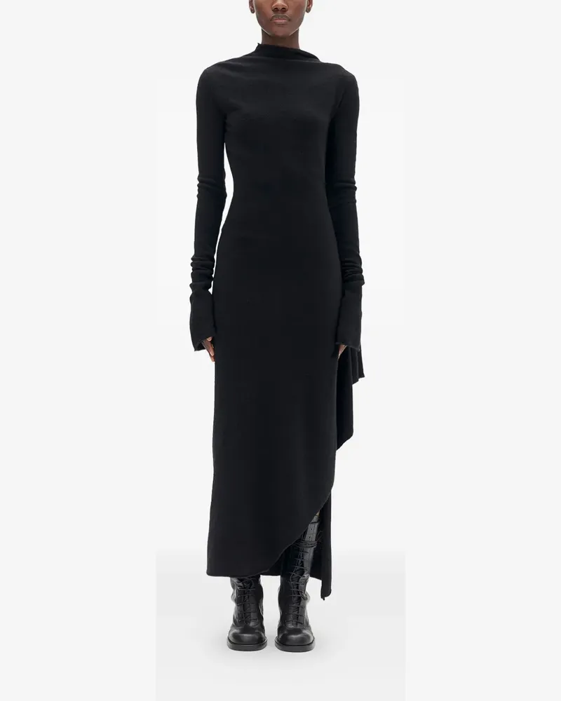 Ann Demeulemeester wool high-neck dress - Schwarz Schwarz
