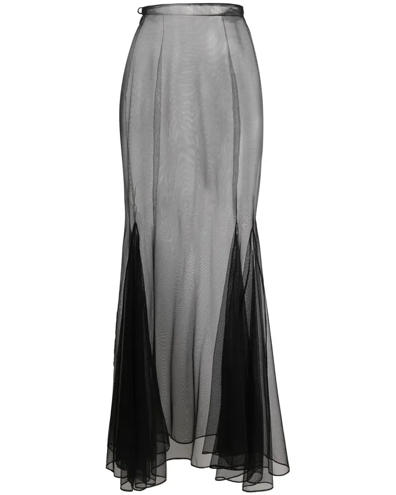 Saint Laurent Semi-transparenter Tüllrock - Schwarz Schwarz