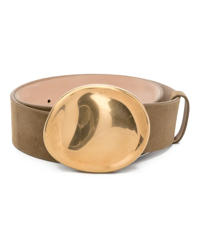 KHAITE Keefe suede antique-gold belt - Braun Braun