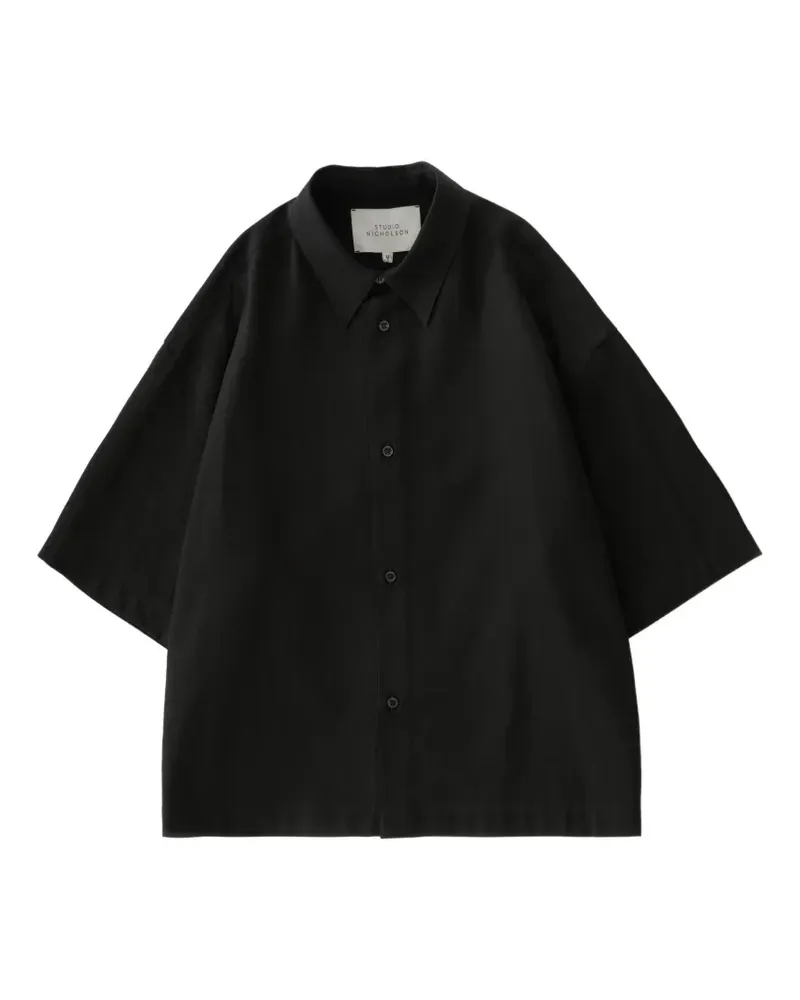 Studio Nicholson Sanko short sleeve tonal shirt - Schwarz Schwarz