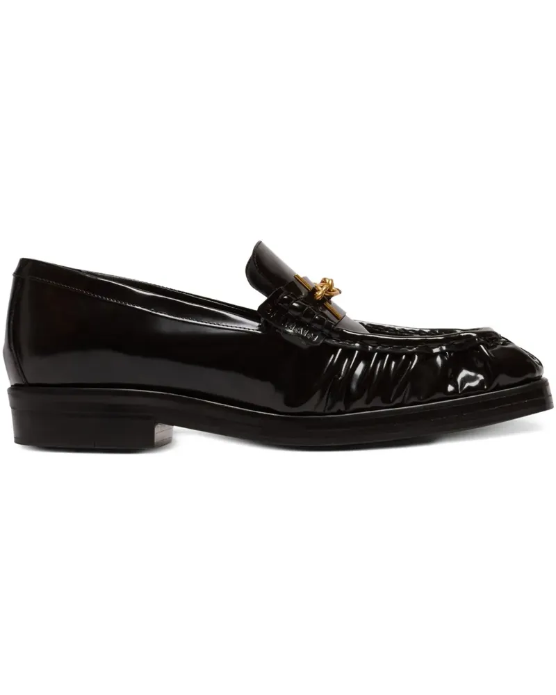 Balmain Loafer aus glasiertem Leder - Schwarz Schwarz