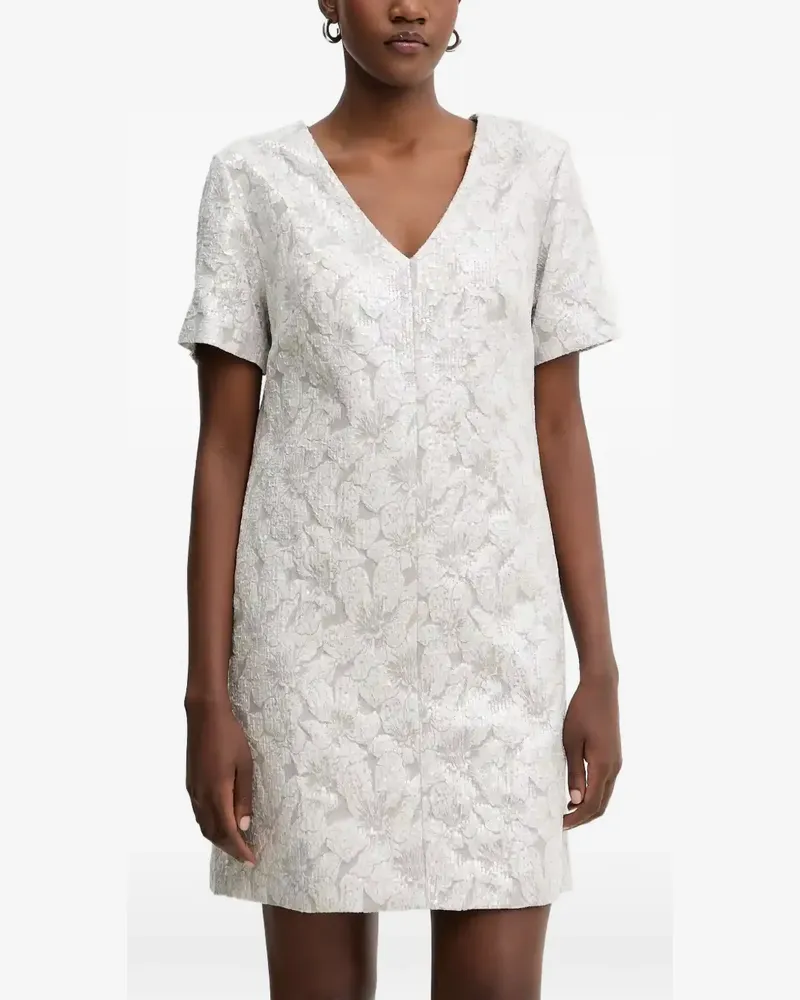 Luisa Spagnoli floral V-neck mini dress - Weiß Weiß