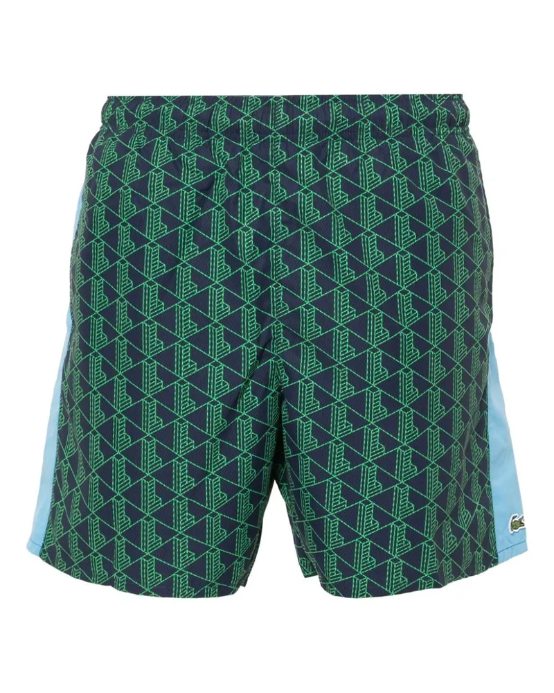 Lacoste Badeshorts mit Monogramm-Print - Blau Blau