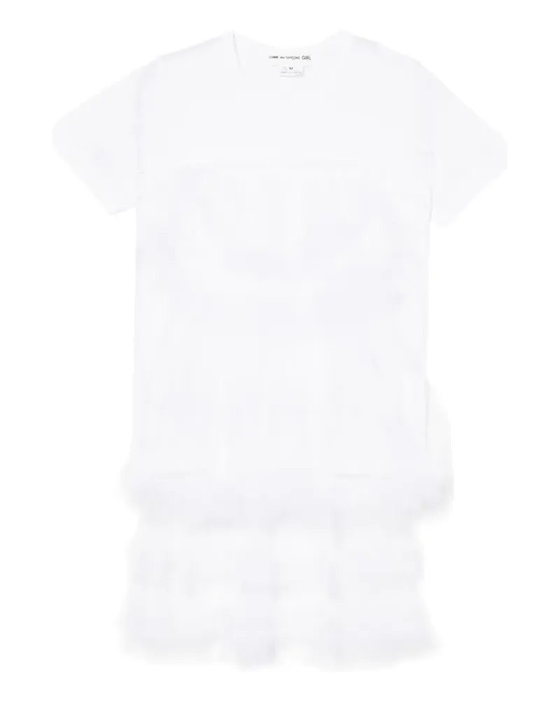 Comme des Garçons Tüll-Oberteil mit Rüschen - Weiß Weiß