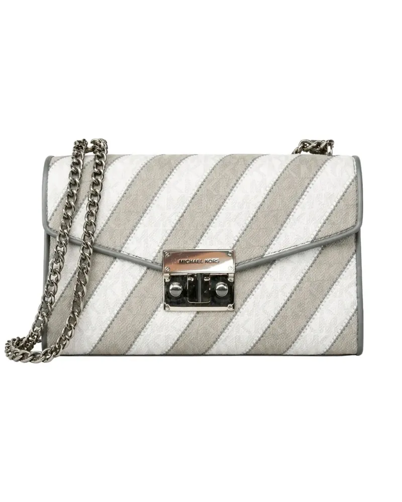 Michael Kors striped shoulder bag - Weiß Weiß