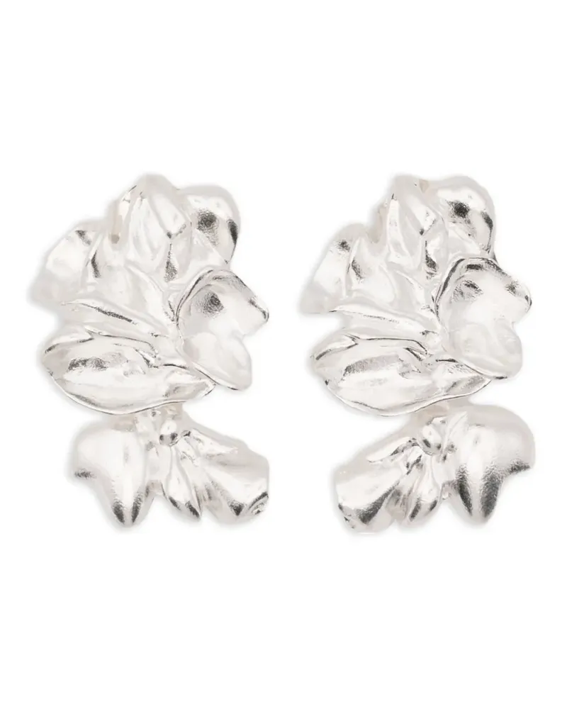 Completedworks Hängeohrringe im Blumendesign - Silber Silber