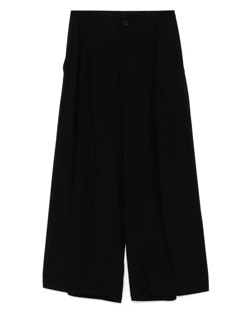 Yohji Yamamoto Hose mit weitem Bein - Schwarz Schwarz