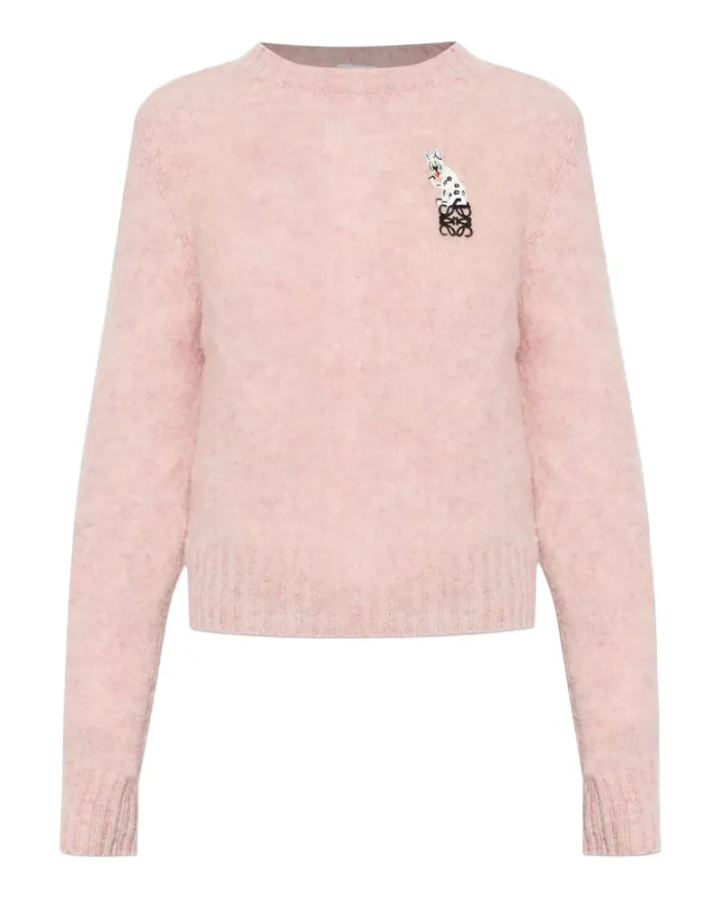 Loewe Pullover mit Applikation - Rosa Rosa