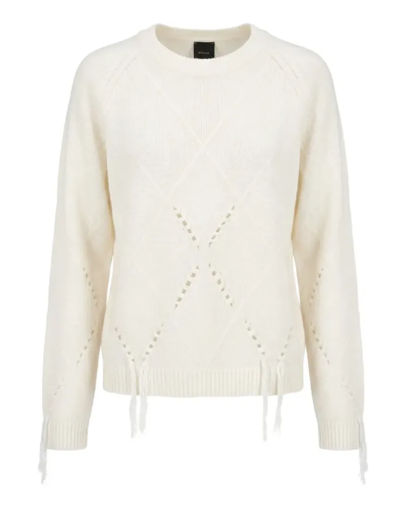 Pinko Pullover mit Rautenstrick und Fransen - Nude Nude