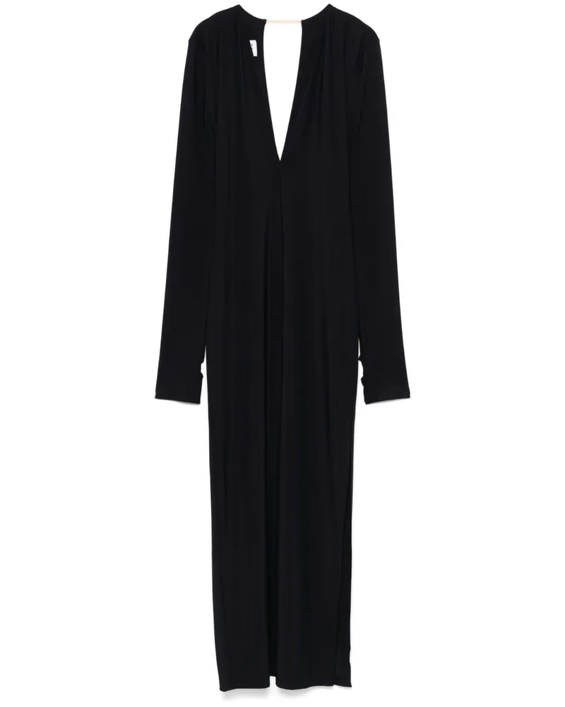 Maison Margiela Maxikleid mit V-Ausschnitt - Schwarz Schwarz