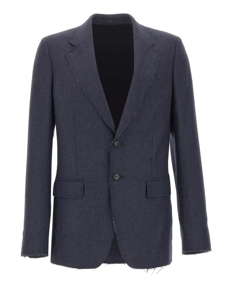Maison Margiela frayed single-breasted blazer - Blau Blau