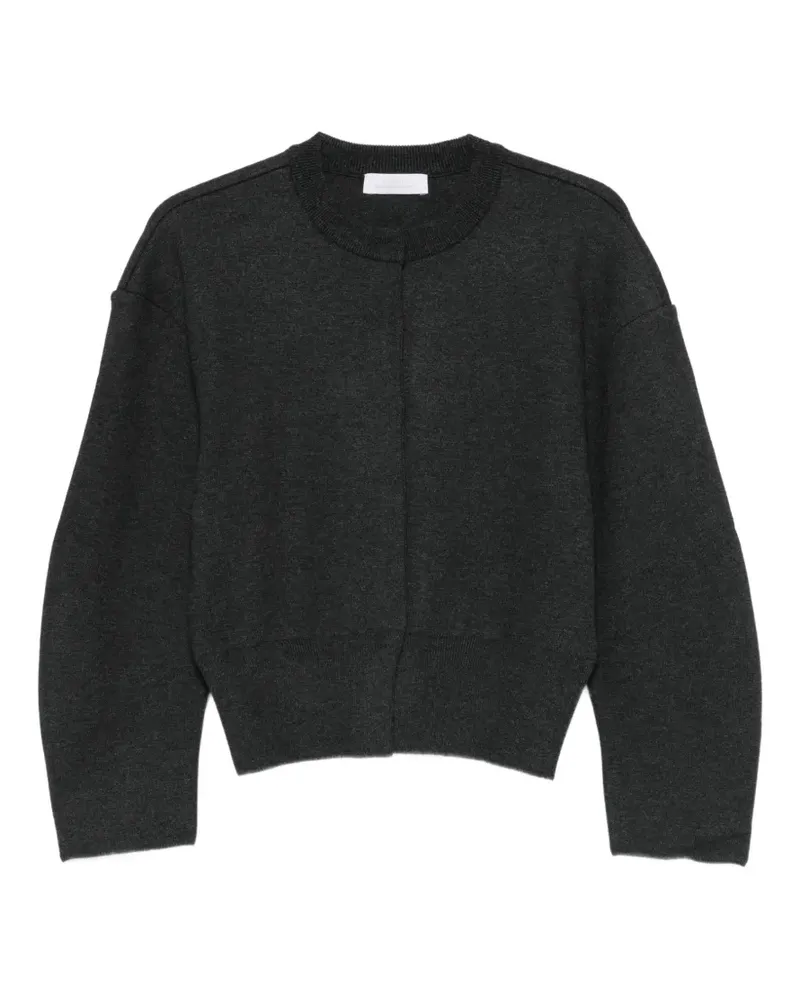 AMOMENTO Cardigan mit verdecktem Verschluss und überschnittenen Schultern - Grau Grau