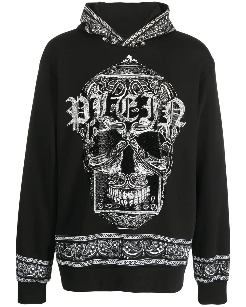 Philipp Plein Hoodie mit Bandana-Print - Schwarz Schwarz